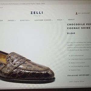 Zelli Crocodile loafers/slip on   low vamp   13 Wide